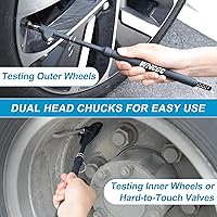 Vista 5 de Medidor de presión de aire, medidor de aire resistente de presión de neumáticos con placa de aluminio de dos lados, medidores de neumáticos