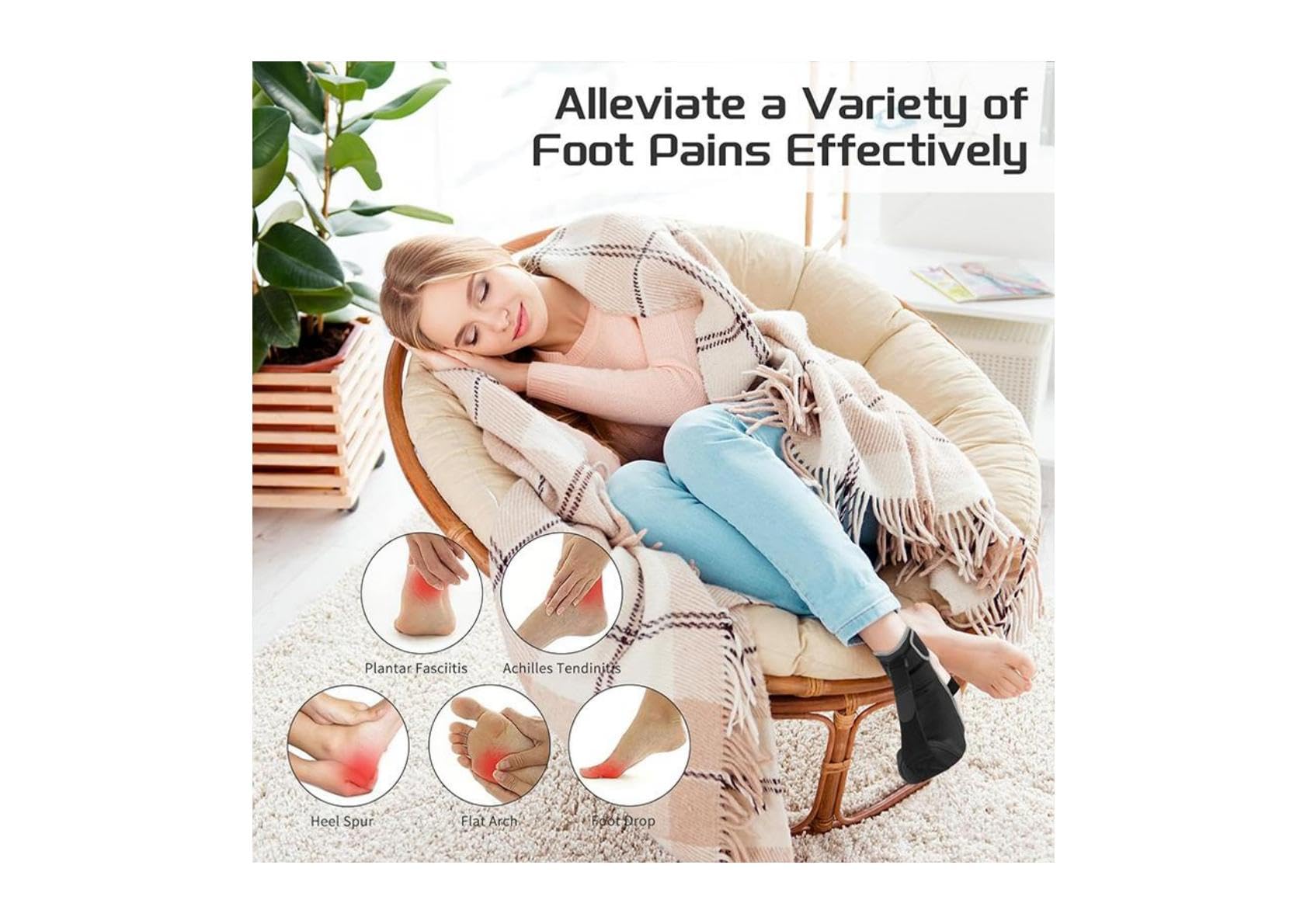 Plantar Fasciitis Night Splint Sock: Unisex Plantar Fasciitis Brace with Arch Support for Foot Pain Relief by Plantar Fasciitis Achilles Tendonnitis Foot Drop Heel Spur Flat Arch S/M (S/M)