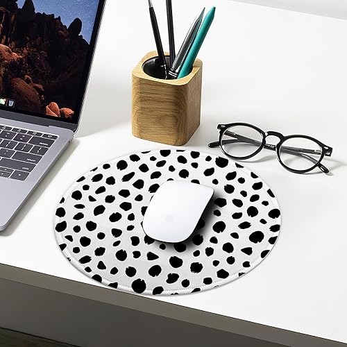 Miniatura 2 de Boutilon Alfombrilla redonda para mouse con base de goma antideslizante con borde cosido, lavable de 7.9 x 7.9 pulgadas para computadora, laptop,