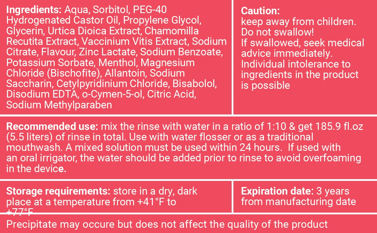 Concentrated Water flosser Rinse & mouthwash Gum Care| Add to Water Flosser & Oral irrigator | Apple Mint| Pack of 1 = 16.9 fl.oz | Alcohol Fluoride Free, Made in USA | WATER DENT - Image 2