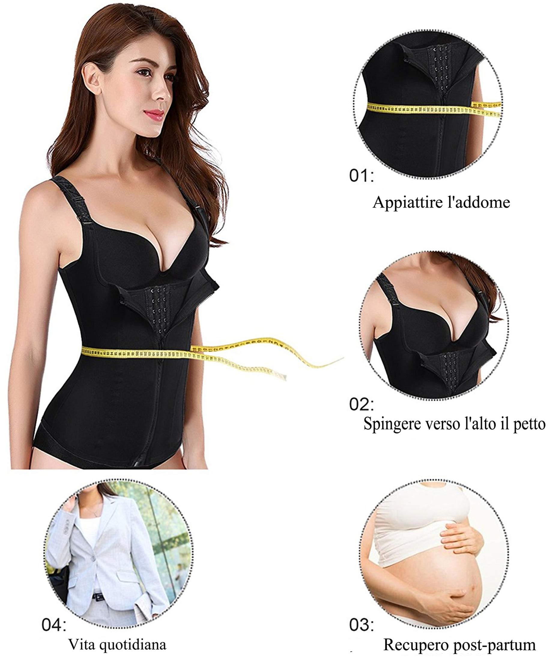 CHUMIAN Donna Corsetto Vita Dimagrante Body Modellante Cintura Intimo Shaper Training Vestiti Shapewear Contenitivo Snellente
