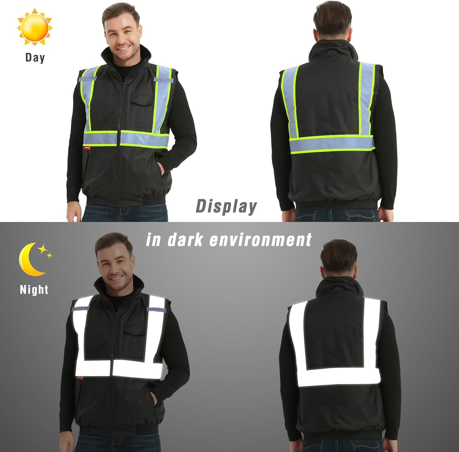 ProtectX Winter Safety Vest High Visbility Insulated Construction Vest - Image 5