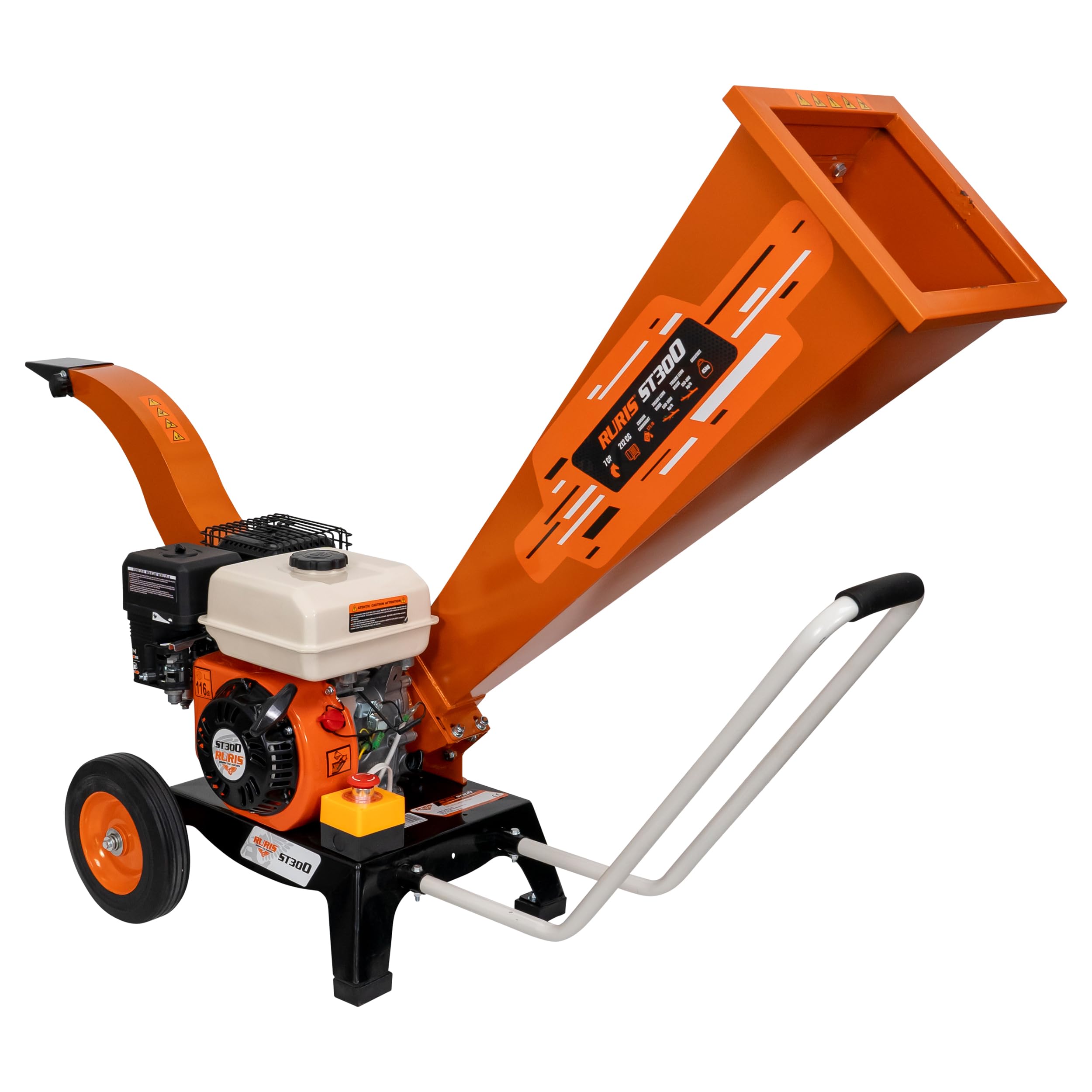 RURIS POWER FOR NATURE Broyeur Vegetaux Thermique de Jardin ST300, 7 CV, 3600 tours/min, Diamètre de Là Branche 60mm | Broie jusqu'à 1000 kg/h de bois vert grâce à son moteur thermique 7 CV