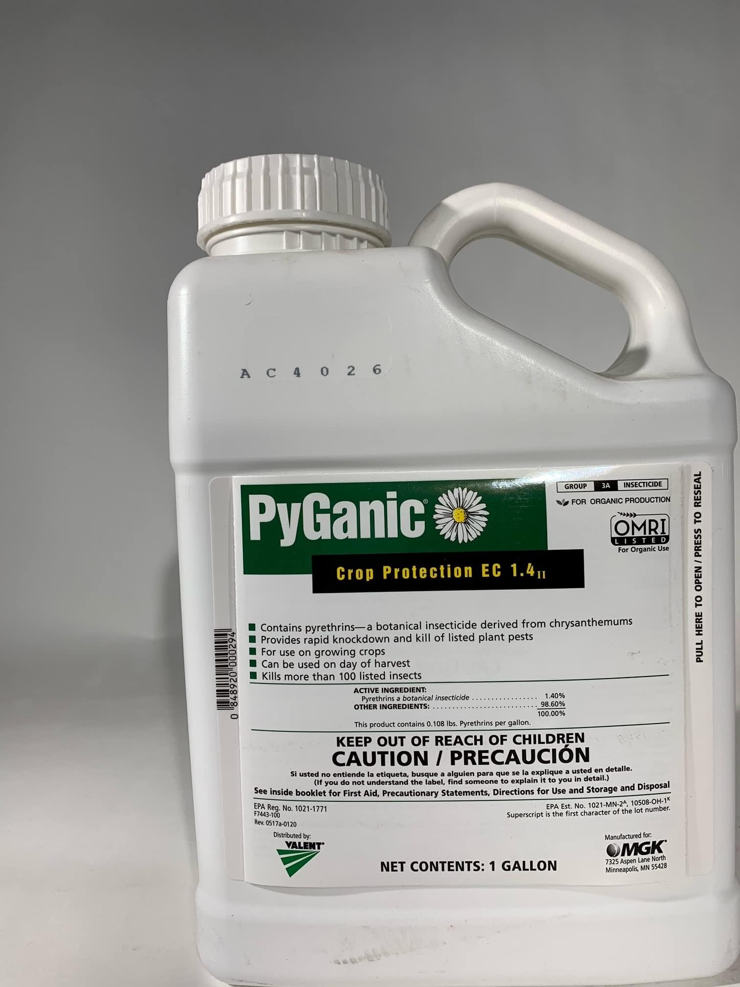 PyGanic Crop Protection EC 1.4 II Insecticide 1gal