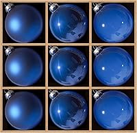 Vista 40 de DN DECONATION Deep Red Glass Christmas Ornaments, Set of 9, 3.15' Hanging Christmas Baubles for Xmas Tree Decoration, Wedding Party Gift