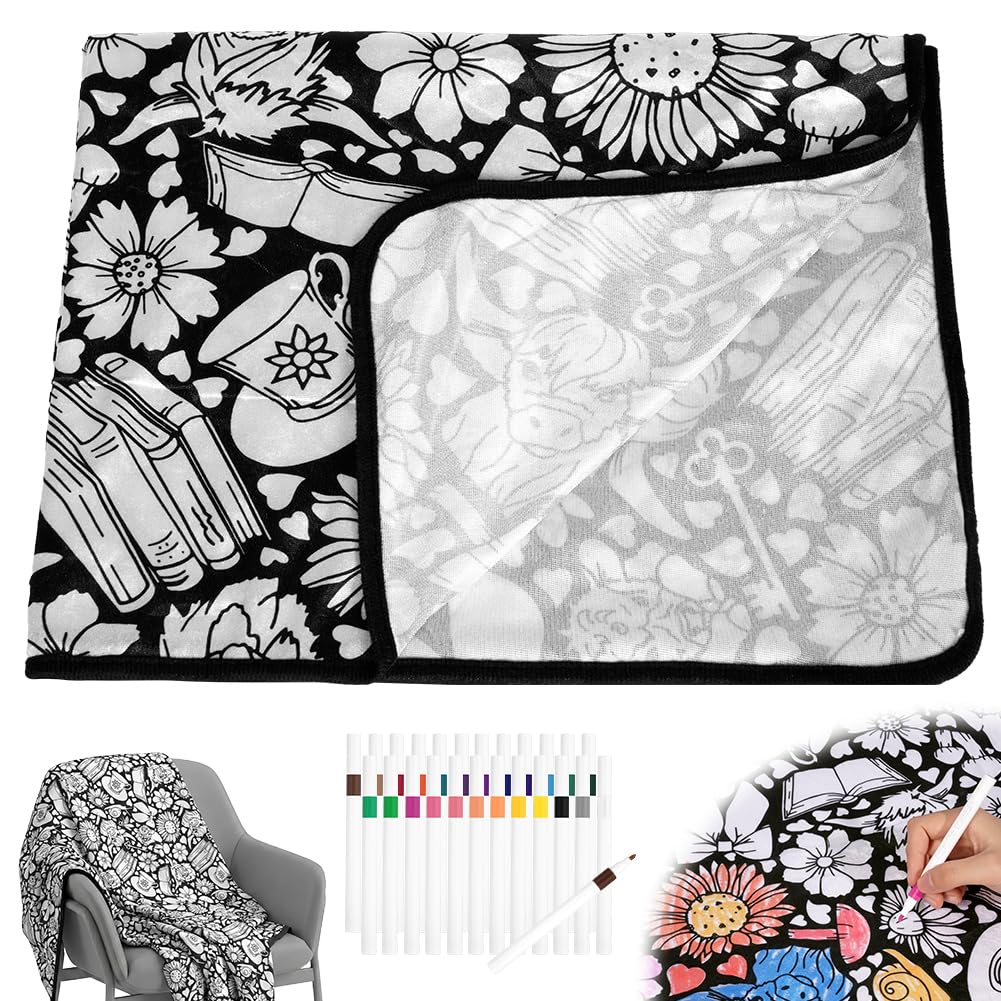 AOOSU DIY Colouring Blanket Creative Personalized Colour Throw 50"×58" — image 1