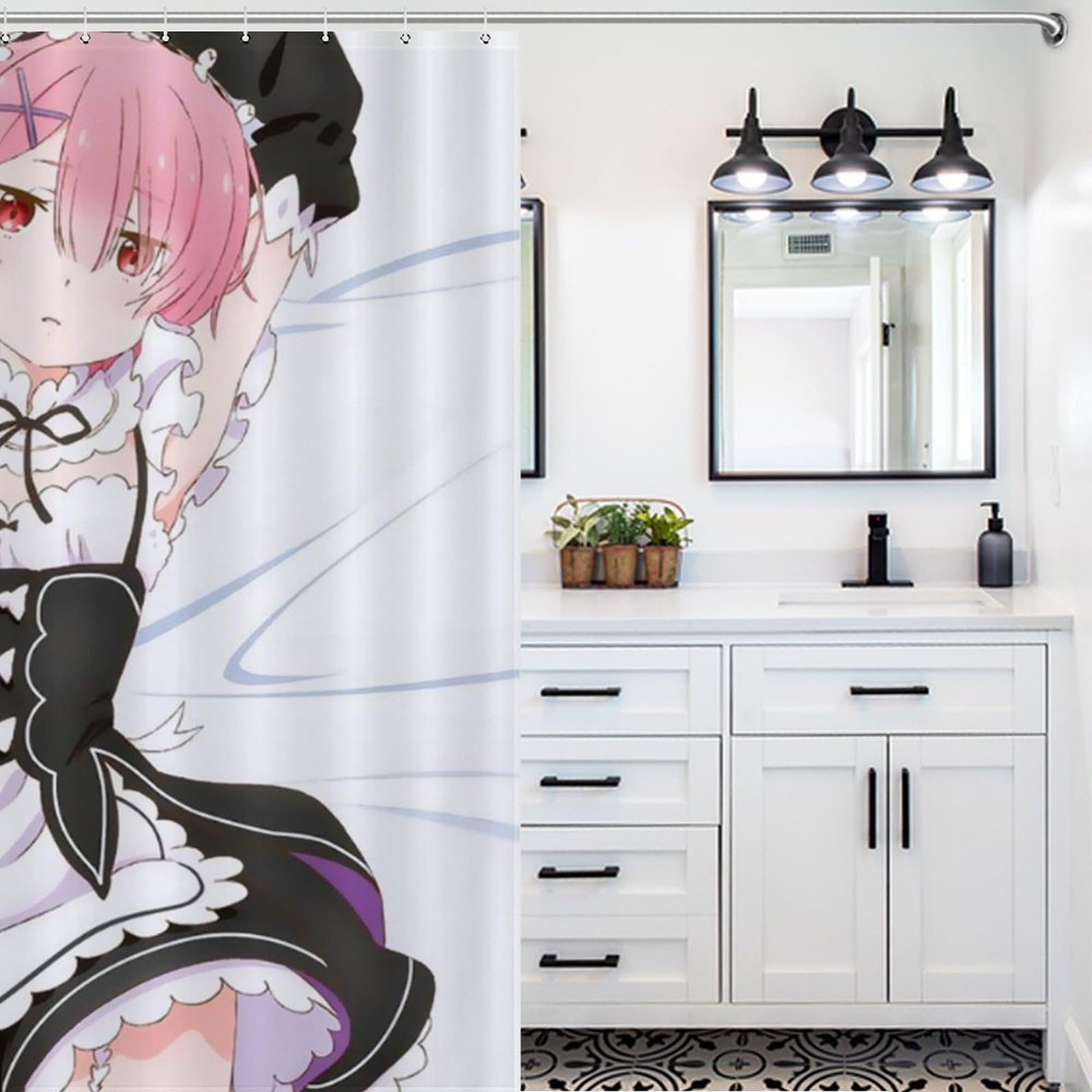 Amazon.co.jp: シャワーカーテン ラム セクシーなアニメの女の子
