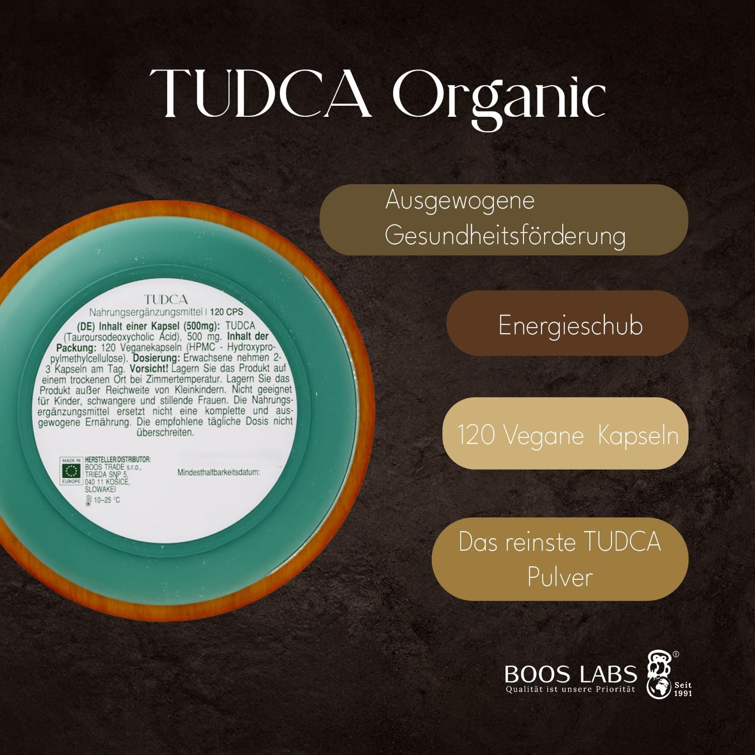 Tudca 1500 mg, 120 vegane Kapseln, Hochdosiert, 2er-pack | 3 Kapseln pro Tag, Das stärkste Tauroursodeoxycholic Acid, Für Leber