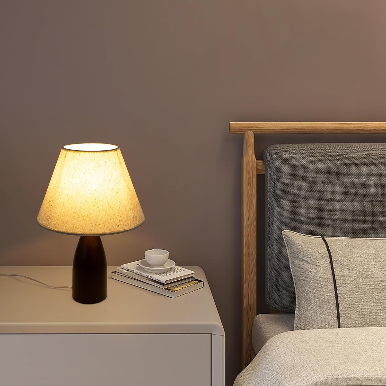 Table Lamp Bedside Dining Table Lamp,Flax Table Lamp Table Desk Reading Light E26 for Home, Coffee, Shops, Studies, Hallways, Living Rooms, Bedrooms, Bars, Aisles, Foyers, Hotels