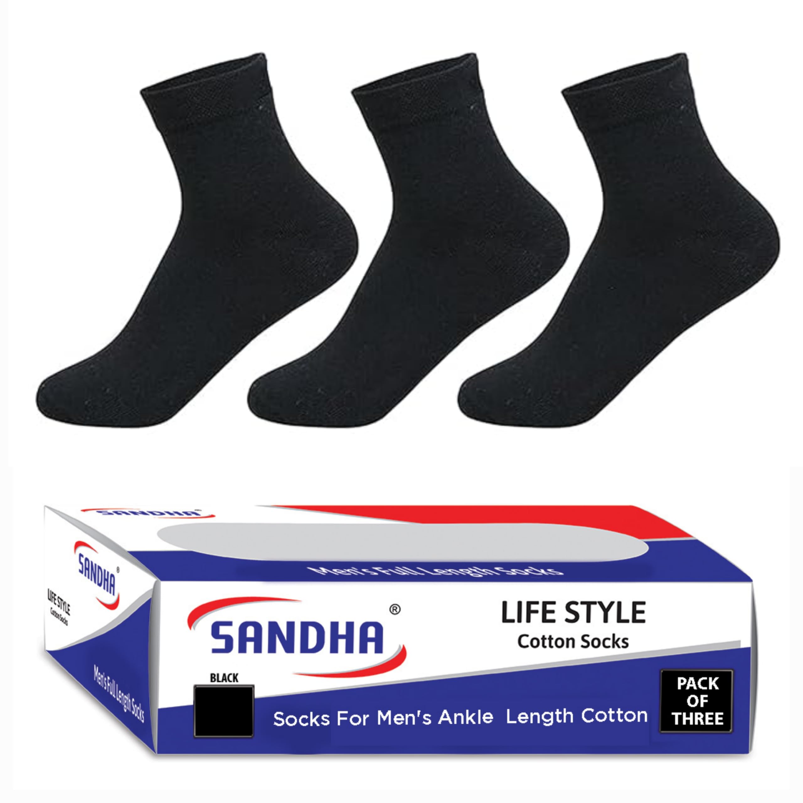 Socks For Men's Ankle Length Cotton Heel & Toe for Durability. Ideal for Regular, Business & Office Use - Pack of 3, Free Size-image-37