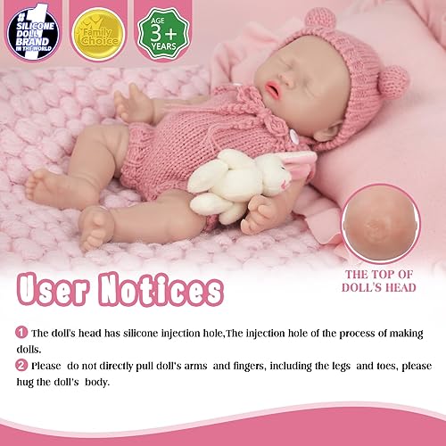 Miniatura 2 de Vollence Mini muñecas de silicona de 8 pulgadas, lindas y realistas recién nacidas, bebés prematuros en miniatura para regalos de cumpleaños de