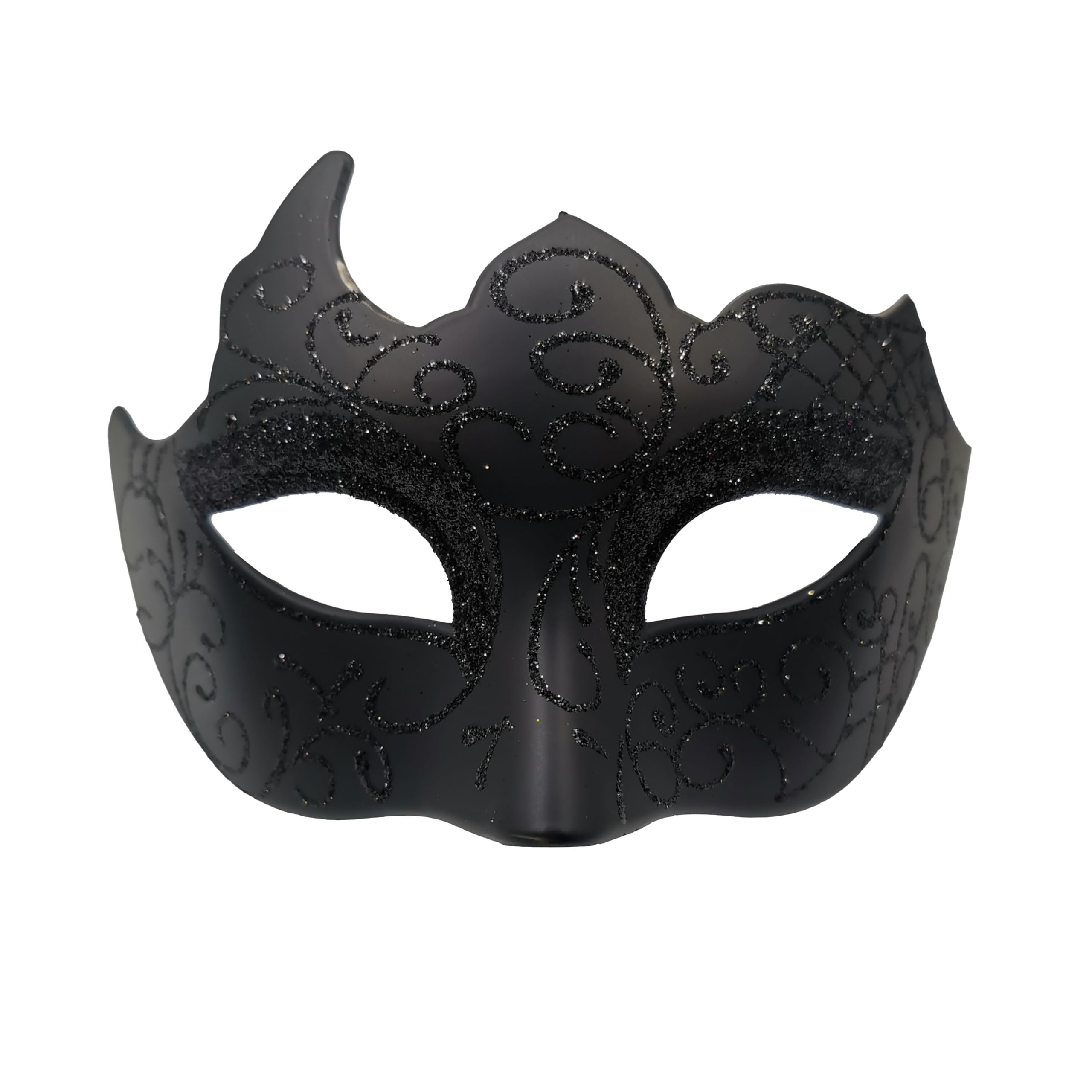 VIGUEUR Masquerade Mask - Black Vintage Mask with Carving, Mardi Gras Mask