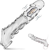 Vista 1 de Funda Grande Reutilizable para Pene con Anillo Vibrador, Extensor de Anillo para Pene Transparente de 3.8 Pulgadas, Ampliador Ultra-Suave
