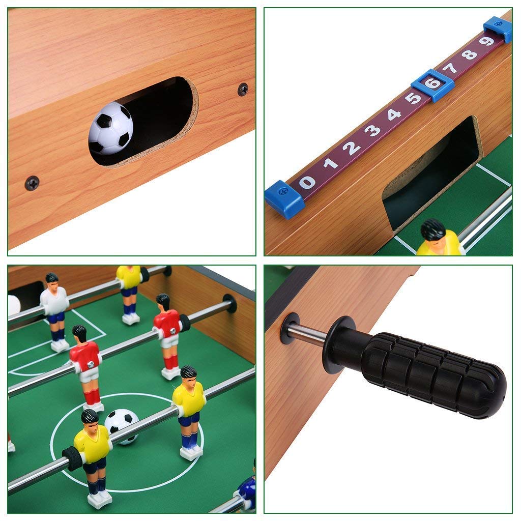 Kidoyz Foosball Table Football Game (Medium) | Indoor Table Soccer for Kids & Adults with 2 Rods, 2 Players, 2 Balls & Score Tracker | 55x47x15 cm Wooden Mini Football Table | 2 Player Family Game 3