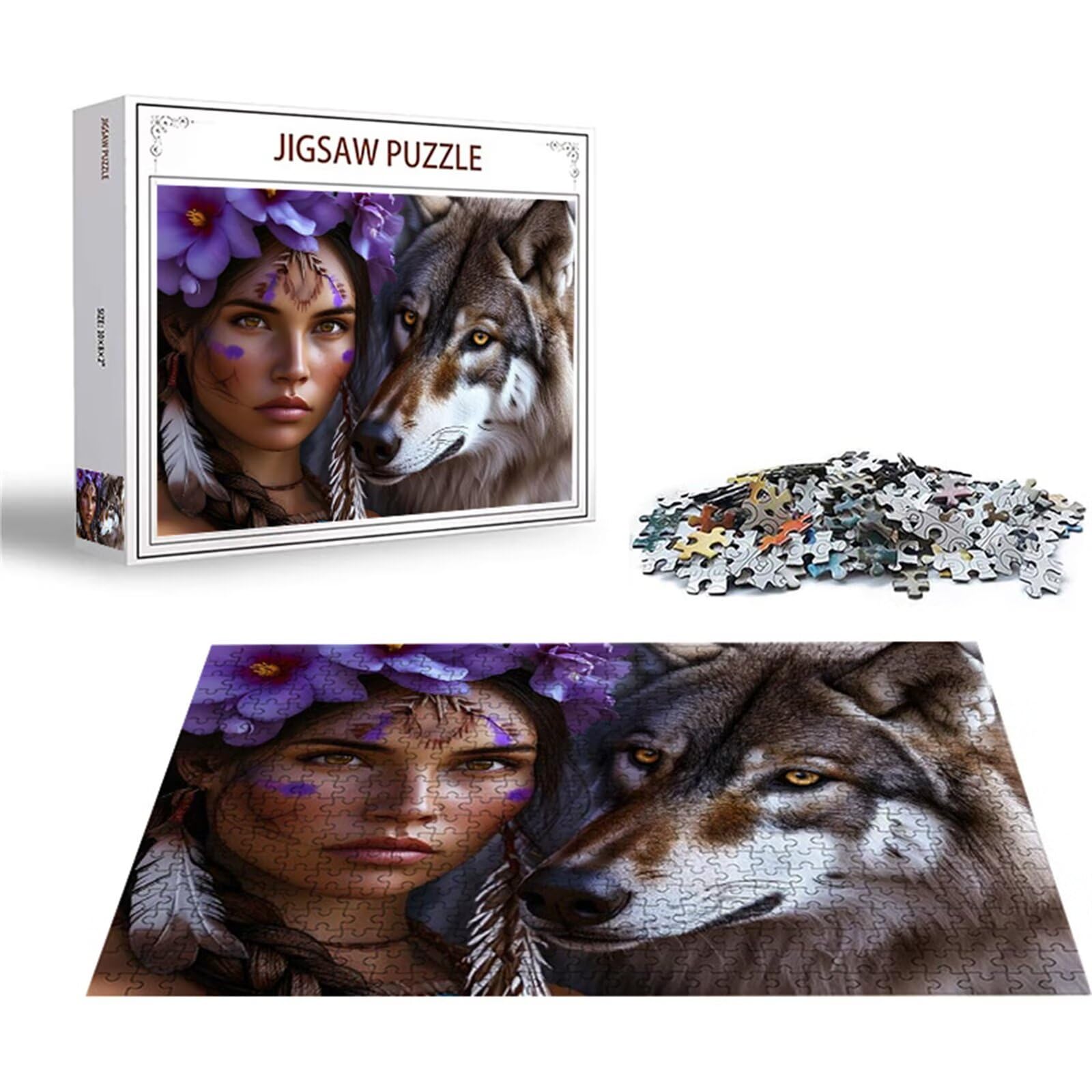 Puzzle 2000 sztuk kobiety puzzle wilk drewniane układanki, klasyczne dla dorosłych diY gra wyzwanie idealnie pasują między nimi literami z tyłu Wysokiej jakości układanki dla dzieci i dorosłych wiek