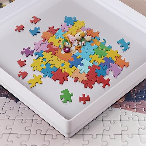 Miniatura 4 de Yaomiao 24 bandejas de clasificación de rompecabezas de 8 x 8 pulgadas, bandejas de rompecabezas de almacenamiento de rompecabezas, organizador de