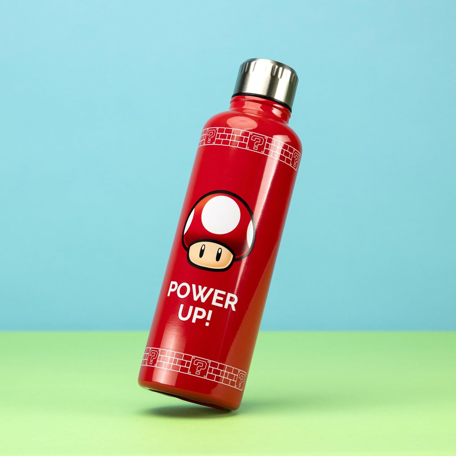 Paladone Super Mario Power Up Water Bottle - Spill & Leak Proof Lid Design - 500 ml