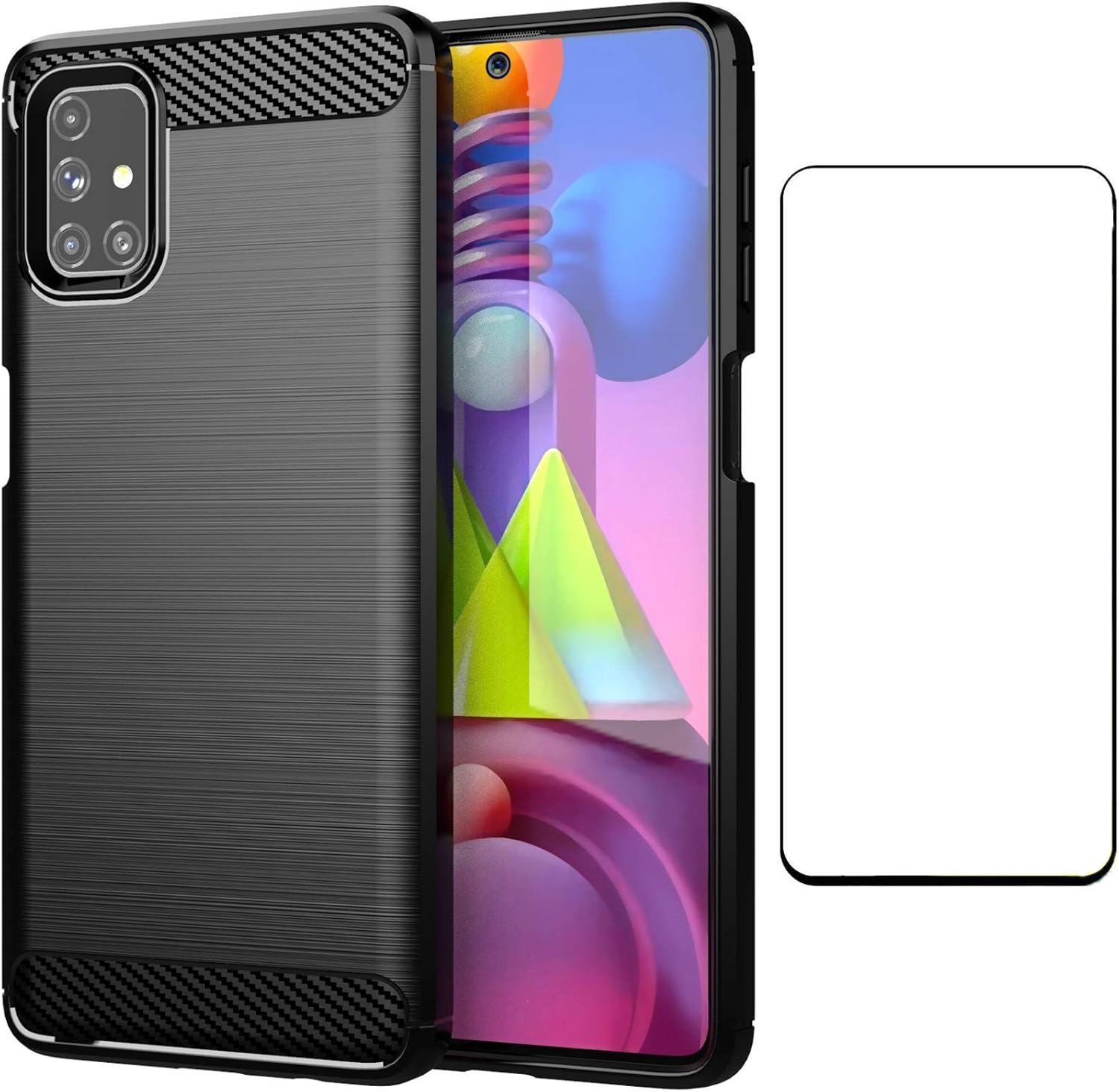 Phone Case Case For Samsung M51 Slim Silicone Case With Tempered