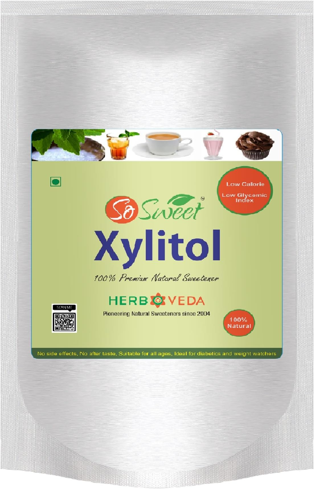 So Sweet Xylitol 100% Natural, Sugar Free 1kg - Diabetic Friendly, Keto Diet, Low Calories, Tastes Like Sugar, Baking Friendly, and Sugar Replacement.
