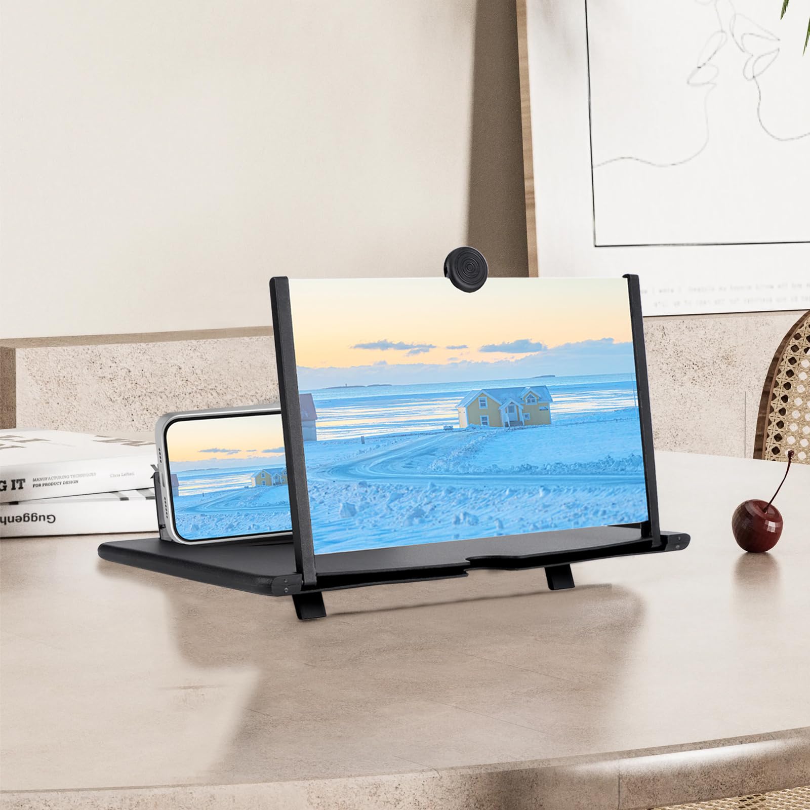 Amplificatore schermo cellulare, Lente Ingrandimento Smartphone 12" HD Schermo Ingranditore pieghevole Lente d'ingrandimento per tutti gli smartphone per la visione di video