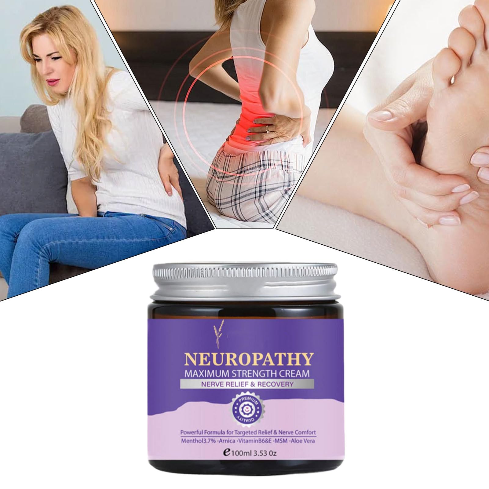 Neuropatia Krem o maksymalnej sile 238 g, łagodna skóra na stopy szyi, krem przeciwbólowy do neuropatii, naturalny krem do masażu mięśni, kojąca odżywka do pielęgnacji ciała, łagodne naturalne