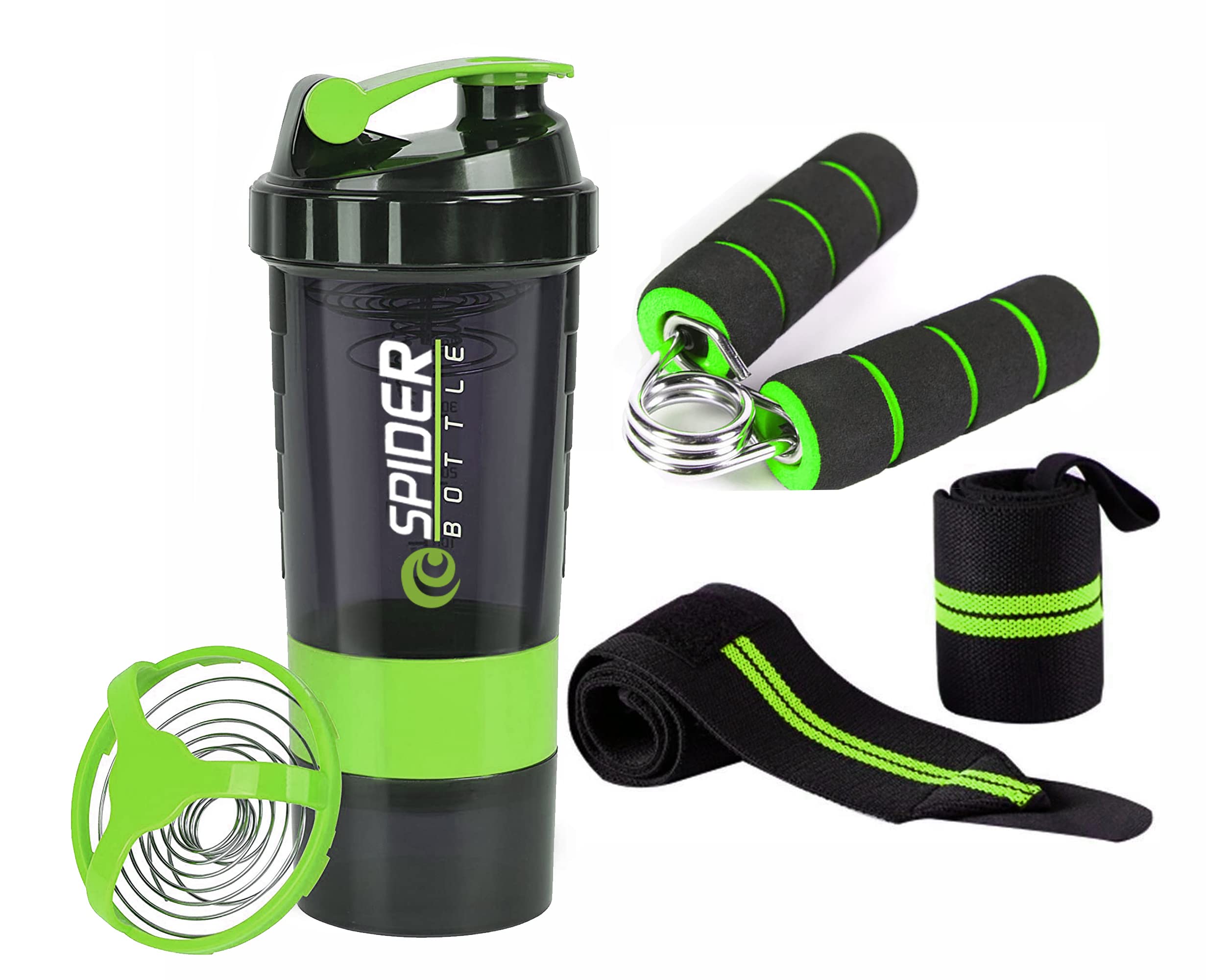 Shaker Bottle Sports Gym Shaker with Wrist Band and Mini Gripper for Gym & Fitness Kit|Gym Shaker|Water Bottle|Wrist Wrap|Gym Hand Band|Fingers|Sports Grip for Men & Women (Green) (B0BTHBDM8R) Amazon Price History, Amazon Price Tracker
