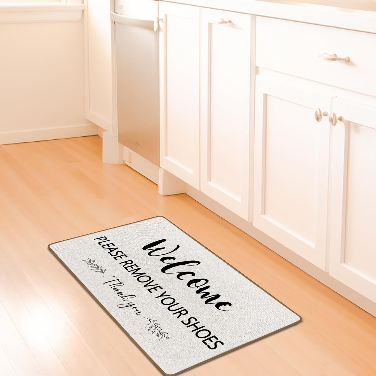Welcome Sign Door Mat, Please Remove Your Shoes Welcome Mats for Front Door, Thank You Take Off Your Shoes Doormats, WelcomeSign Mat Indoor Outdoor FrontDoor Entrance Decor, 17x29 Inch