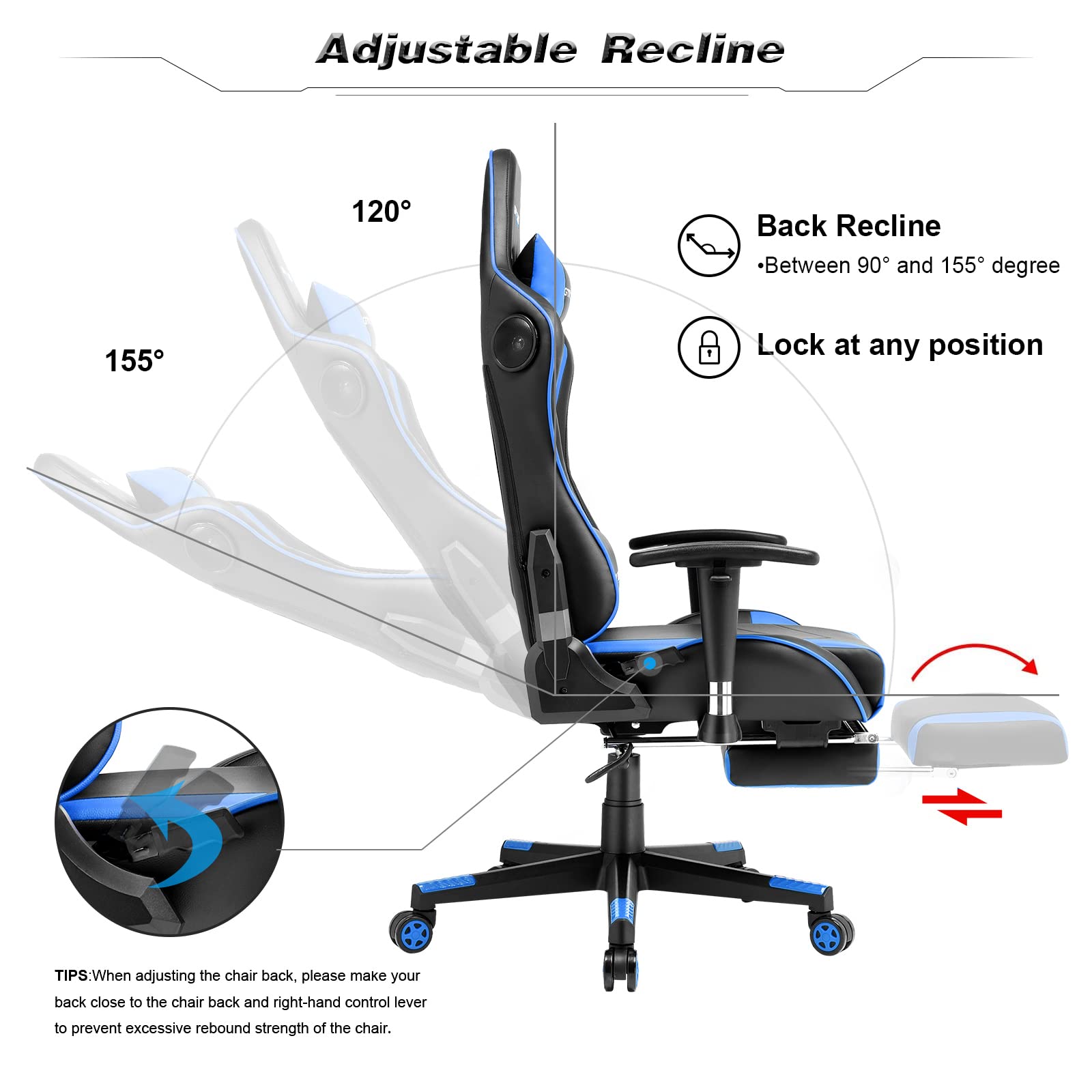 Gtracing Gaming Chair with Footrest and Bluetooth Speakers Music Video