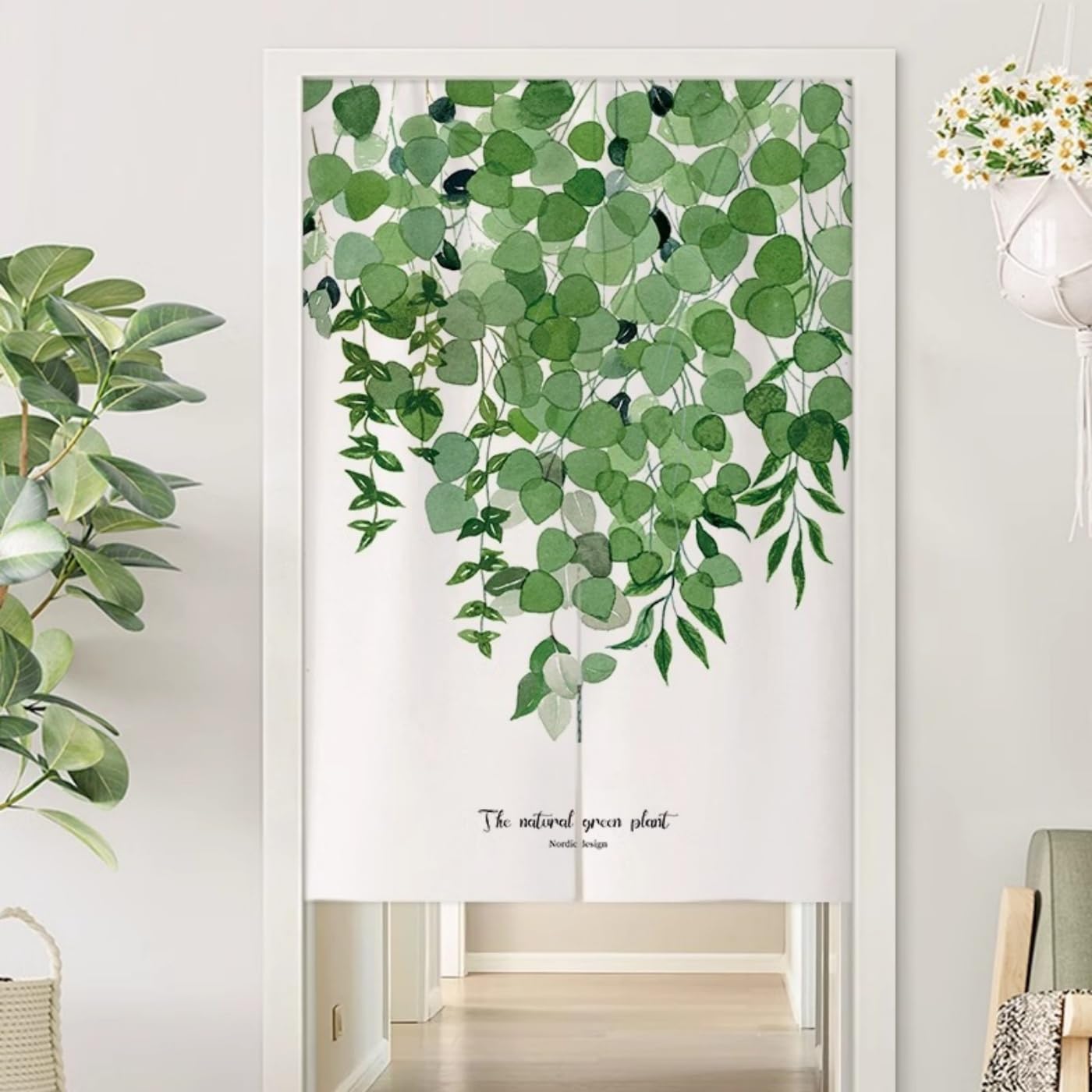 Guest Ruyunlai M17 Green Plants Japanese Noren Doorway Curtain, 80X120cm