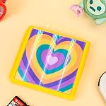 DLseego Cas de carte de jeu pour commutateur Lite/Switch/Sélecteur OLED, amour coeur brillant Reflective Gradient Switch Jeu carte mémoire Portable Storage avec 12 Fentes de cartes de jeu et 12 Micro SD Fentes de cartes - jaune