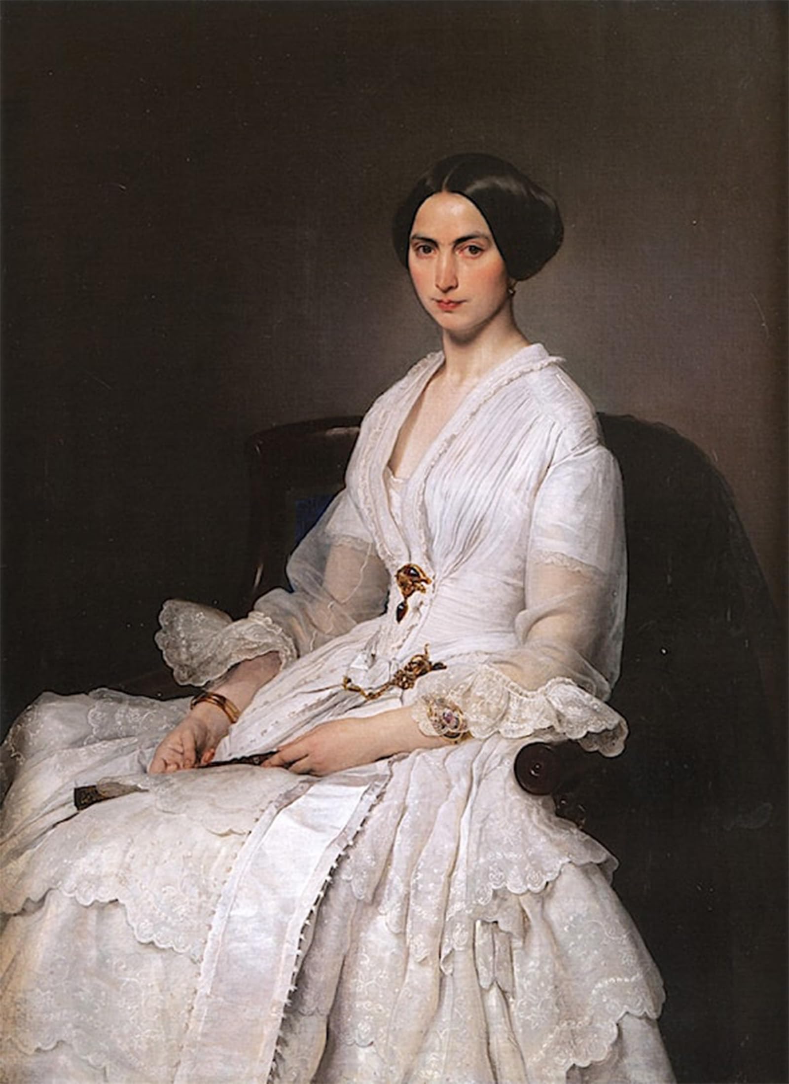 ARTXLXXBN Famous Prints Artwork Pictures Poster Painting Art Portrait of Selene Taccioli Ruga by Francesco Hayez Artwork Landscape Pictures for Home Decor 60x90cm
