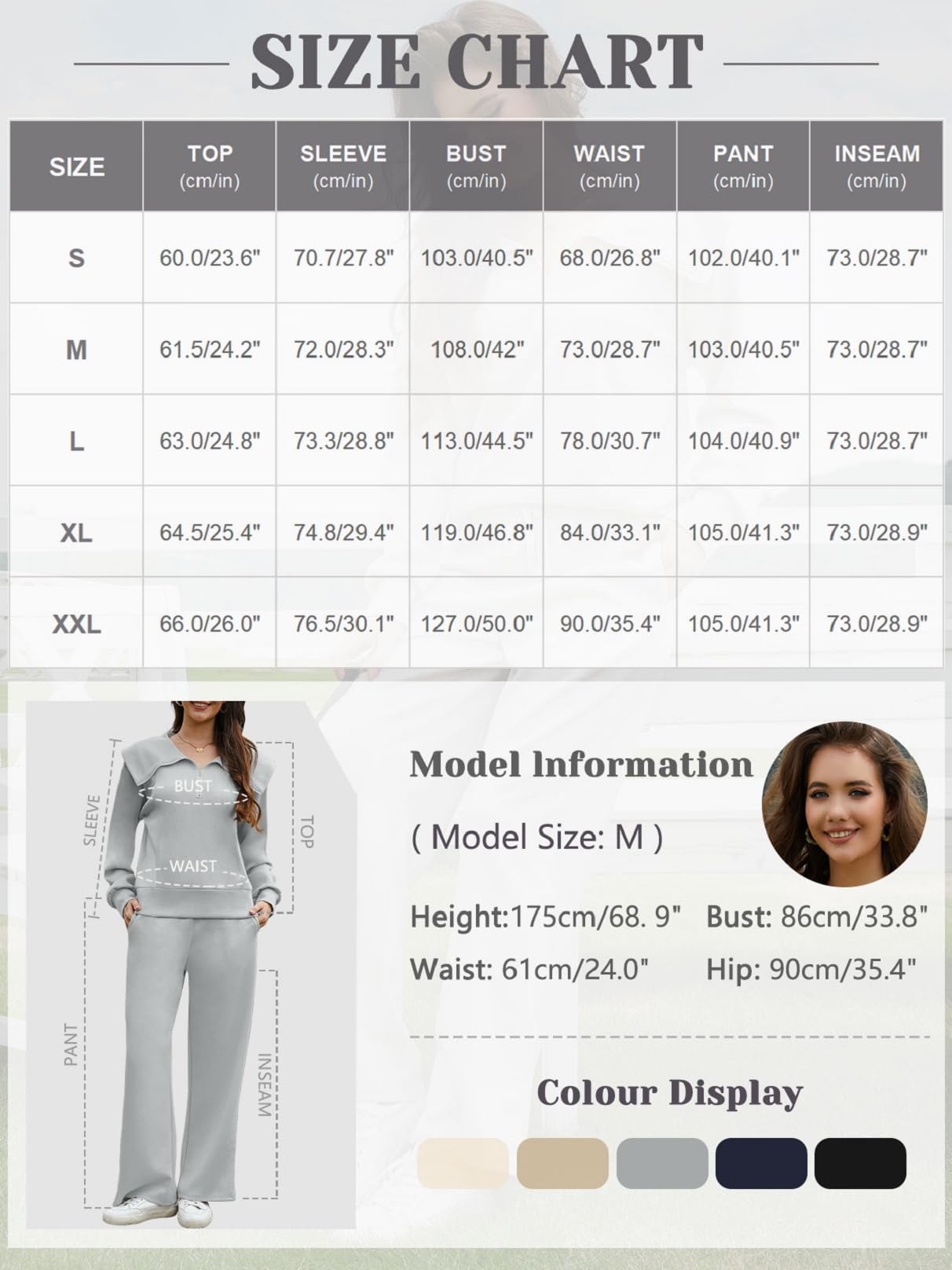 CheChury Zweiteiler Damen Elegant Trainingsanzug Hausanzug Dick Freizeitanzug Warm Winter Outfits Damen Jogginganzug Set Sweatshirt mit Halbem Reißverschluss Tracksuit Langarm Lounge Set