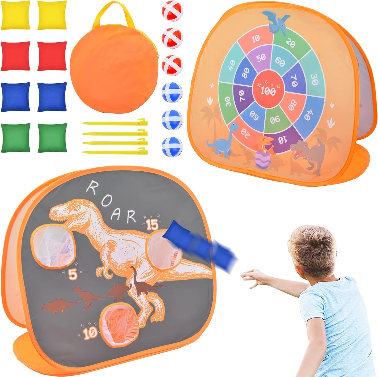 Bean Bag Game Sets for Kids, Bean Bag Toss Collapsible Double Sides Cornhole Game Ourdoor Game Set Indoor Birthday Christmas Party Gift Toy for Kids Age 2-8 : Toys & Games