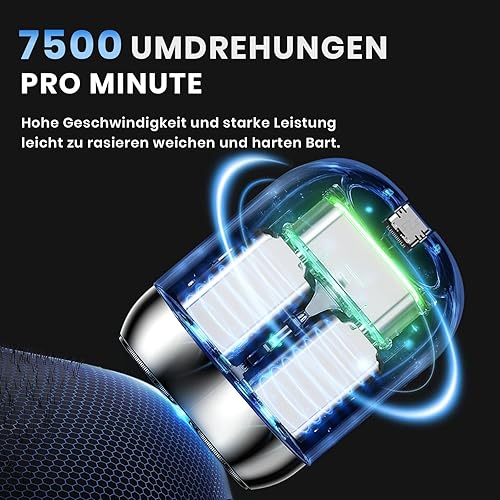 Miniatura 2 de Mini afeitadora de bolsillo con USB para hombres, mini maquinilla de afeitar eléctrica recargable, portátil, lavable, doble cabeza, afeitadora