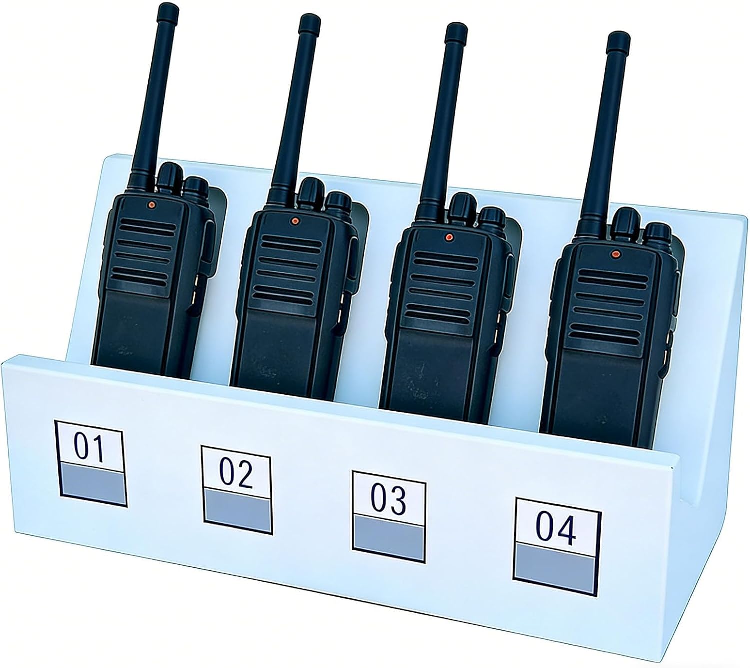 Heavy-Duty Walkie Talkie Holder Rack - Multiple Two-Way Radio Desk Organizer for Office & Warehouse Security Teams - Durable Steel Charging Station Storage