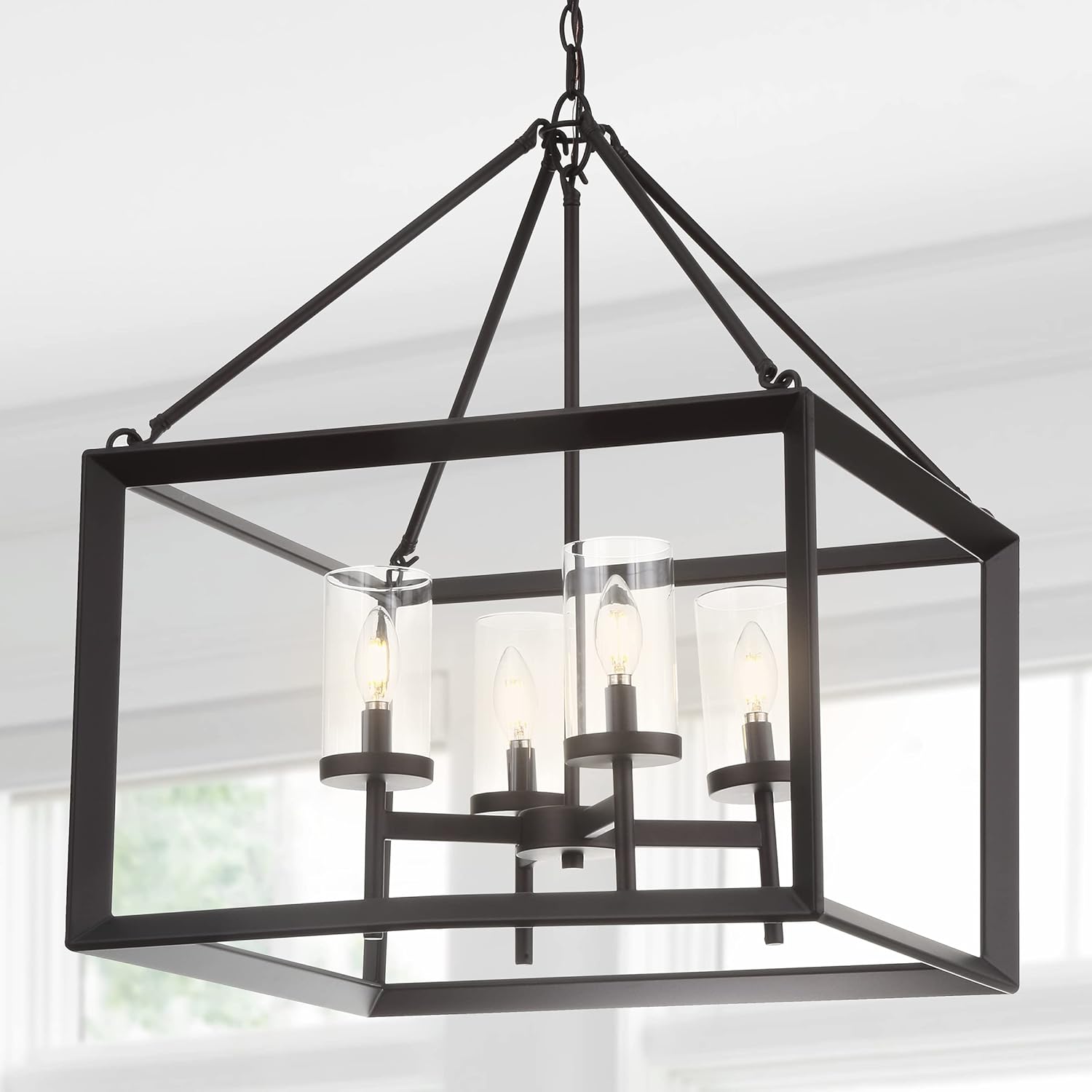 Anna Oil-Rubbed Bronze LED Lantern Pendant with Clear Glass