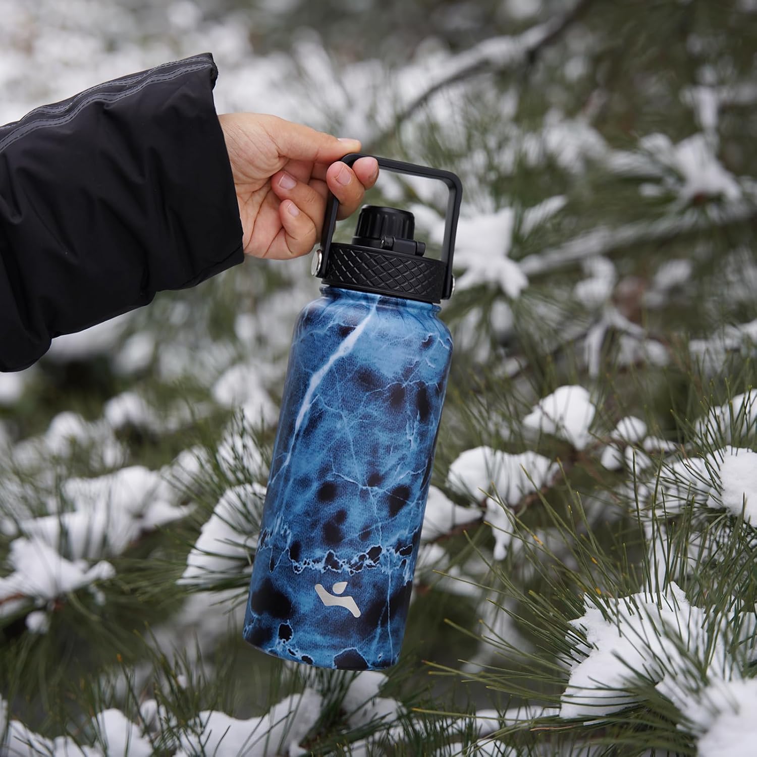 22oz Stainless Steel Bottles with 3 Lids Sport Insulated Water Bottle,Bamboo Grove - Image 7