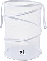 Vista 17 de Cesta de lavandería emergente de malla Seiritex 115L, cesta de lavandería plegable de gran capacidad extra, cesta de almacenamiento de ropa plegable