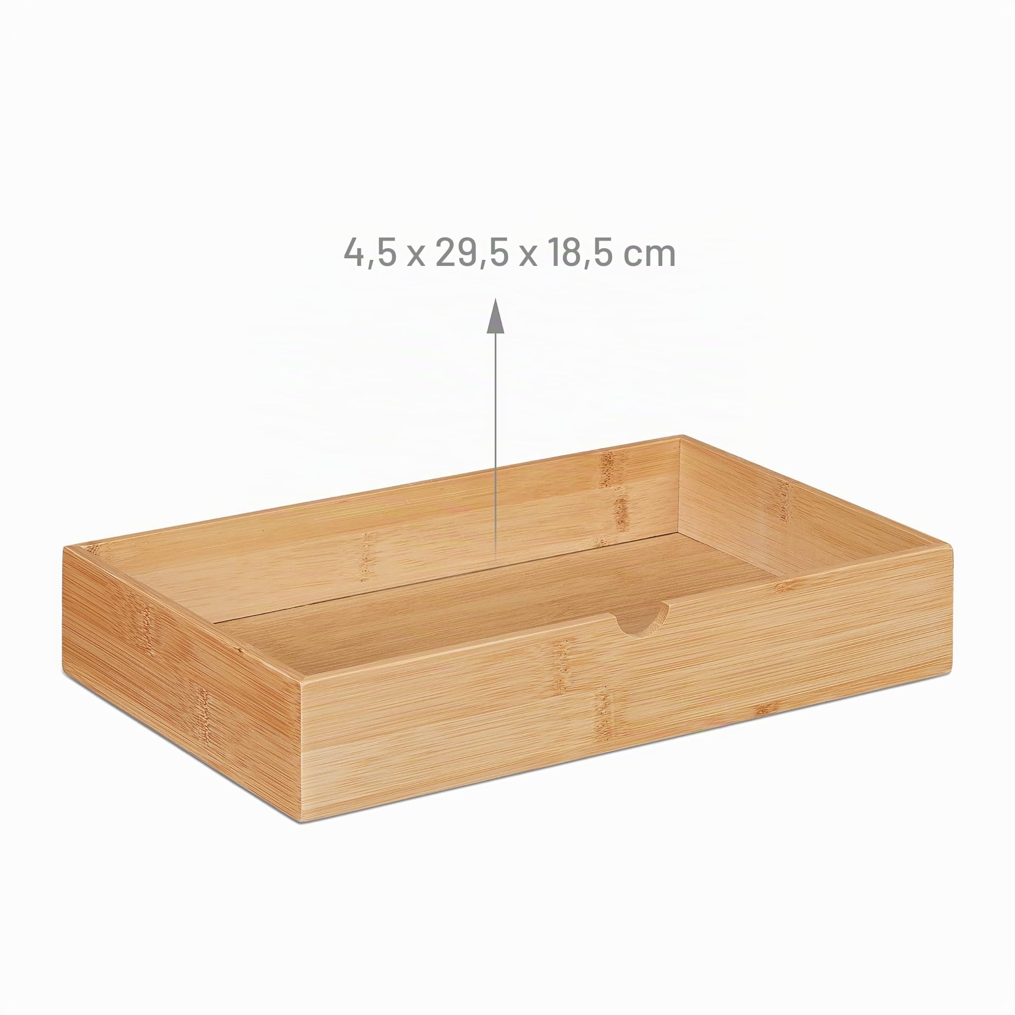 Relaxdays Organizador Escritorio, 2 Cajones, Almacenamiento Material Oficina, Bambú y MDF, 14x33x21cm, Natural y Blanco