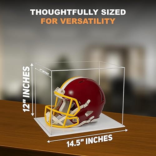 Vista 151 de Better Display Cases Versátil vitrina de acrílico transparente - Caja rectangular grande con base blanca 18" x 12" x 3" (BK09)