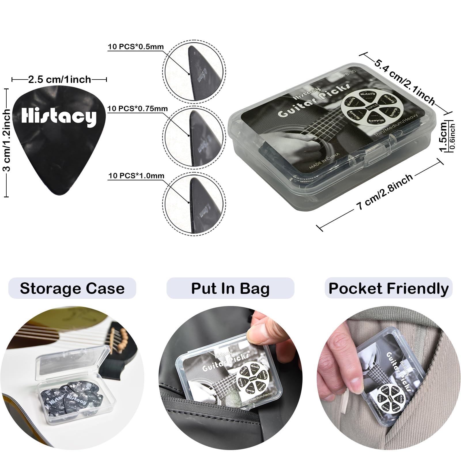 Kit de accesorios para guitarra, color negro