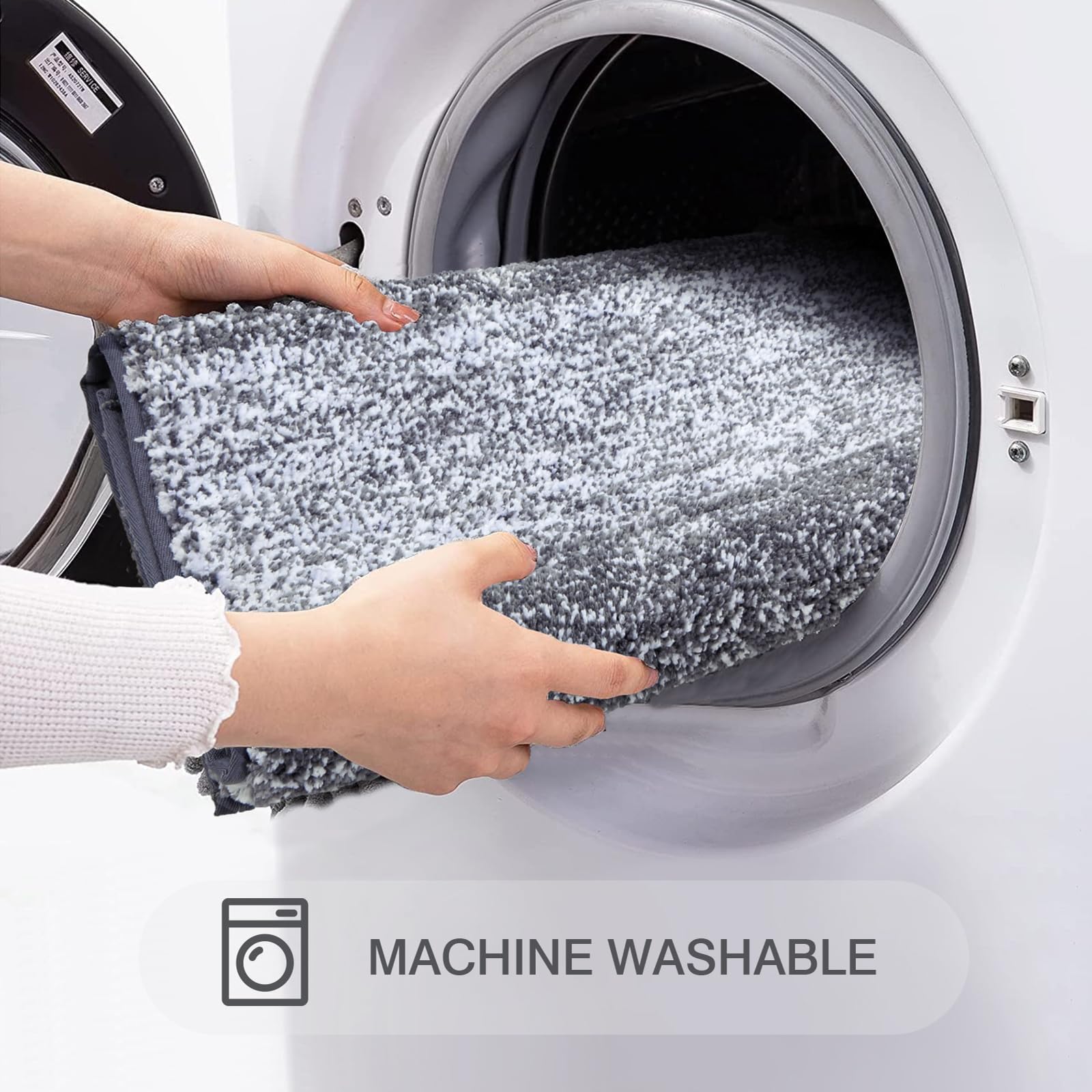 Enyhom Weich Groß Badematten 80 x 120 cm, Badezimmerteppich Badteppich rutschfeste Wasserabsorbierend Badvorleger für Dusche,Badewanne Maschinenwaschbar Duschvorleger Duschteppich,Grau