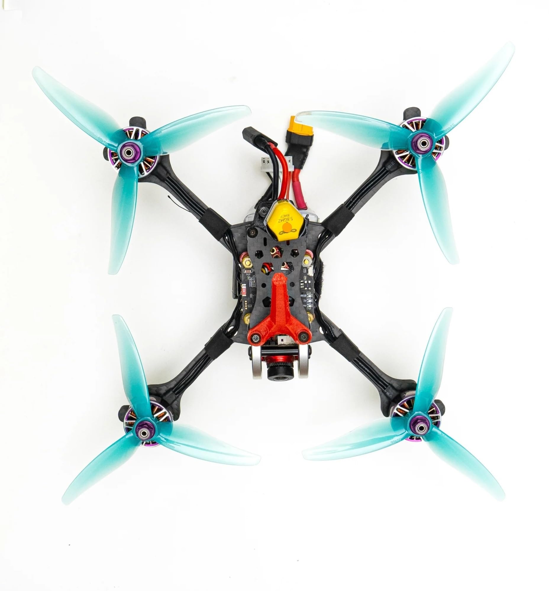 4 szt./2 pary forGemfan 51466 5 cali 3 ostrza/tri-łopatkowe śmigła rekwizyty CW CCW bezszczotkowy silnik FPV śmigło(4Pcs Tiger Orange)