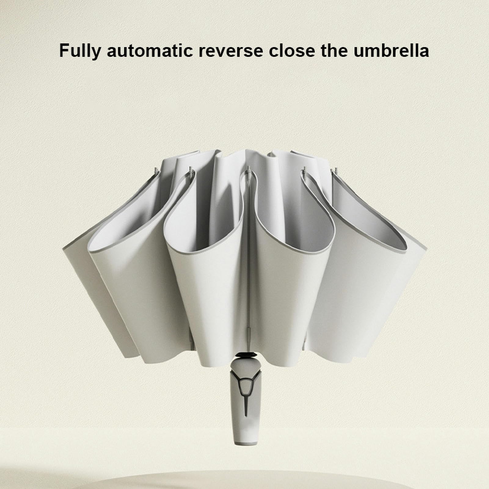 Ombrello 10 Costole Ombrello Inversa Automatico Con Sfumatura Riflettente Del Sole Resistente Al Vento Per Viaggio Ombrello Pieghevole Di Grandi Dimensioni-10 Ossa Nere