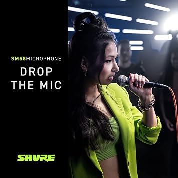 Shure SM58-LC Dynamic Vocal Microphone Professional Handheld Cardioid XLR Mic for Singing, Live Performance, Studio Recording, Podcast & Broadcast, Black
