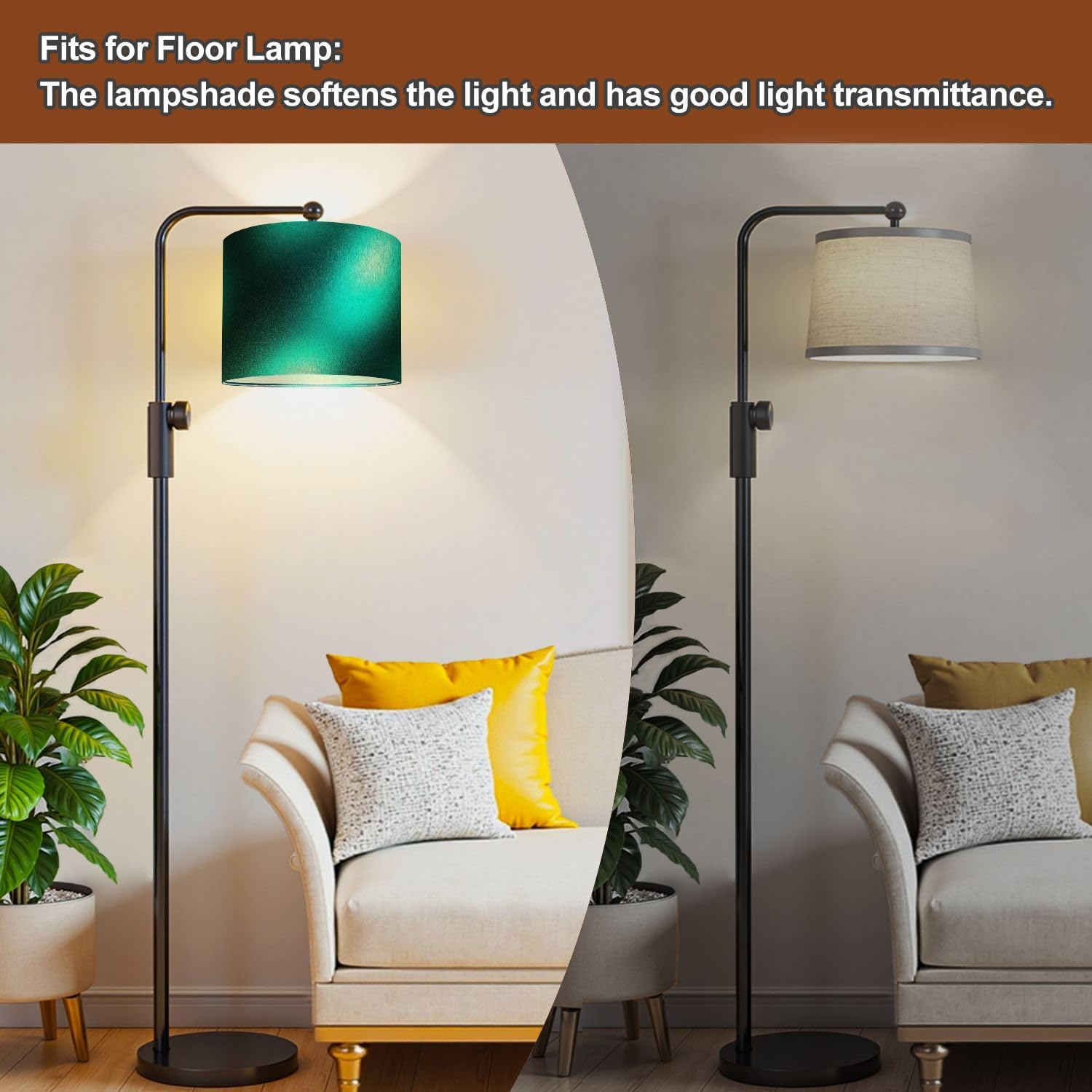 Lampshades Lamp Shades Set of 2 Teal effect foil Turquoise sparkle texture Cyan color marble Light Shade for Table Lamps Floor Lamps Drum Lamp Shades Lampshade Replacement