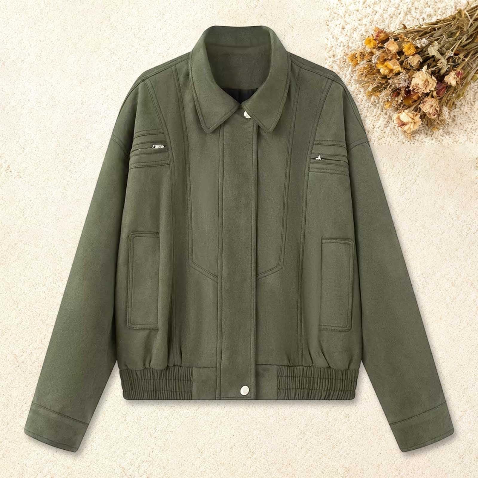 Generisch Gabardina elegante y cálida para mujer, abrigo de entretiempo, chaqueta de invierno de manga larga, para otoño e invierno
