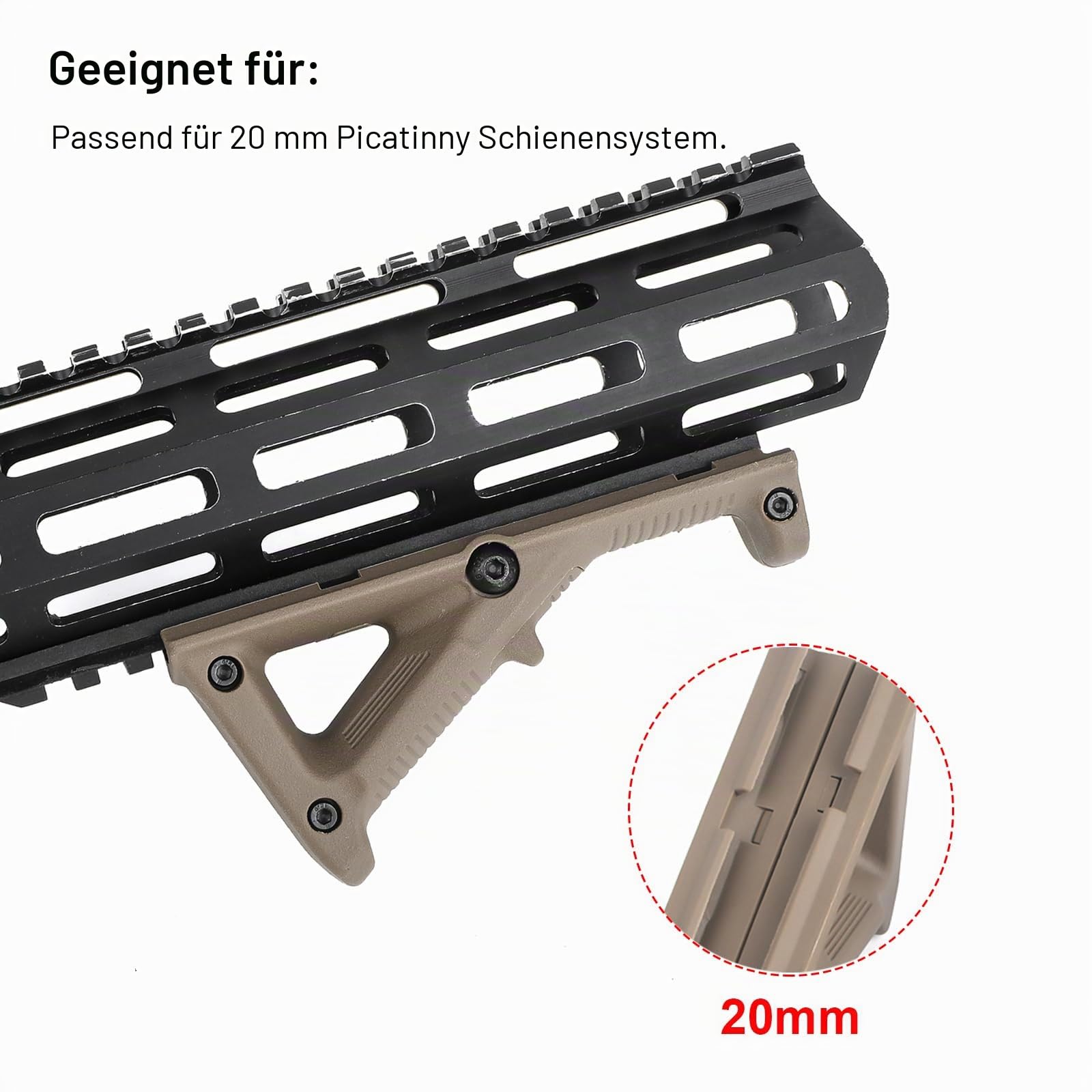 AF2 Griffe abgewinkelter Vordergriff für 20 mm Picatinny-Schienensystem Rutschfester dreieckiger Vordergriff