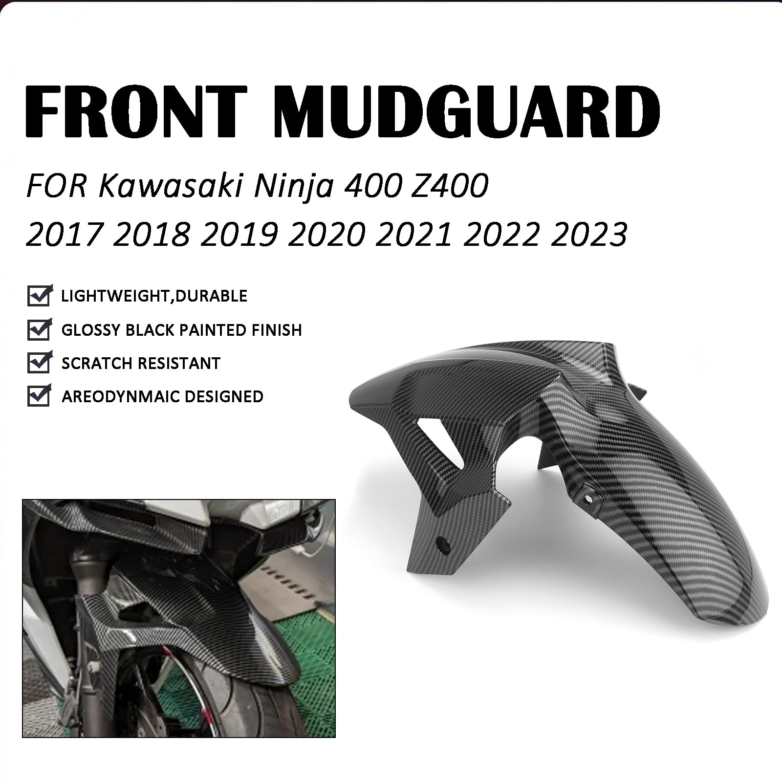 Amazon | オートバイフロントフェンダー、KAWASAKI Ninja 400 Z400