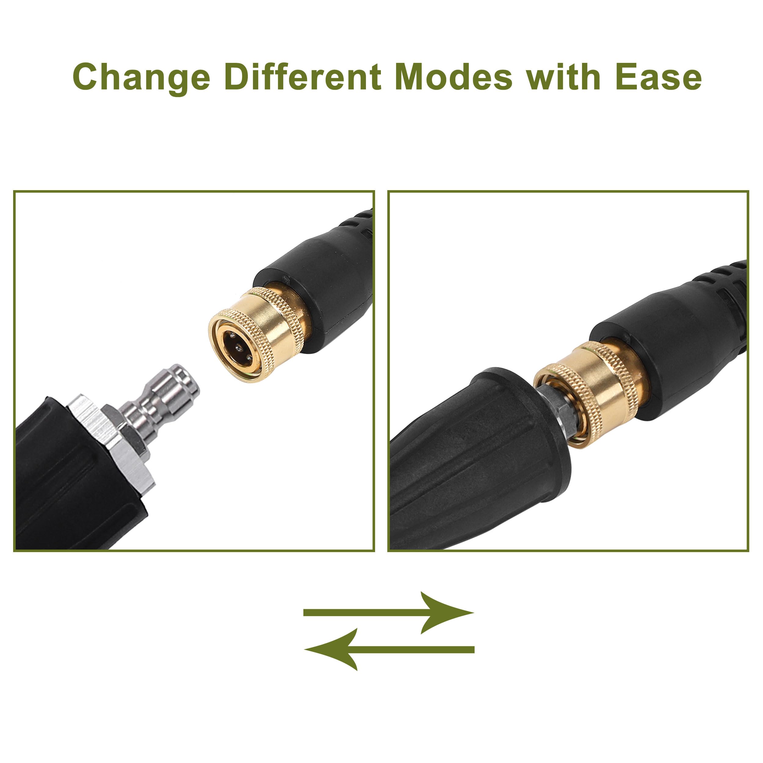 PWACCS Kit de accesorios para lavadora a presión – Varita de repuesto de lavadora eléctrica de 16 pulgadas con 5 puntas de pulverización y boquilla turbo – Compatible con Ryobi, Portland, Husky